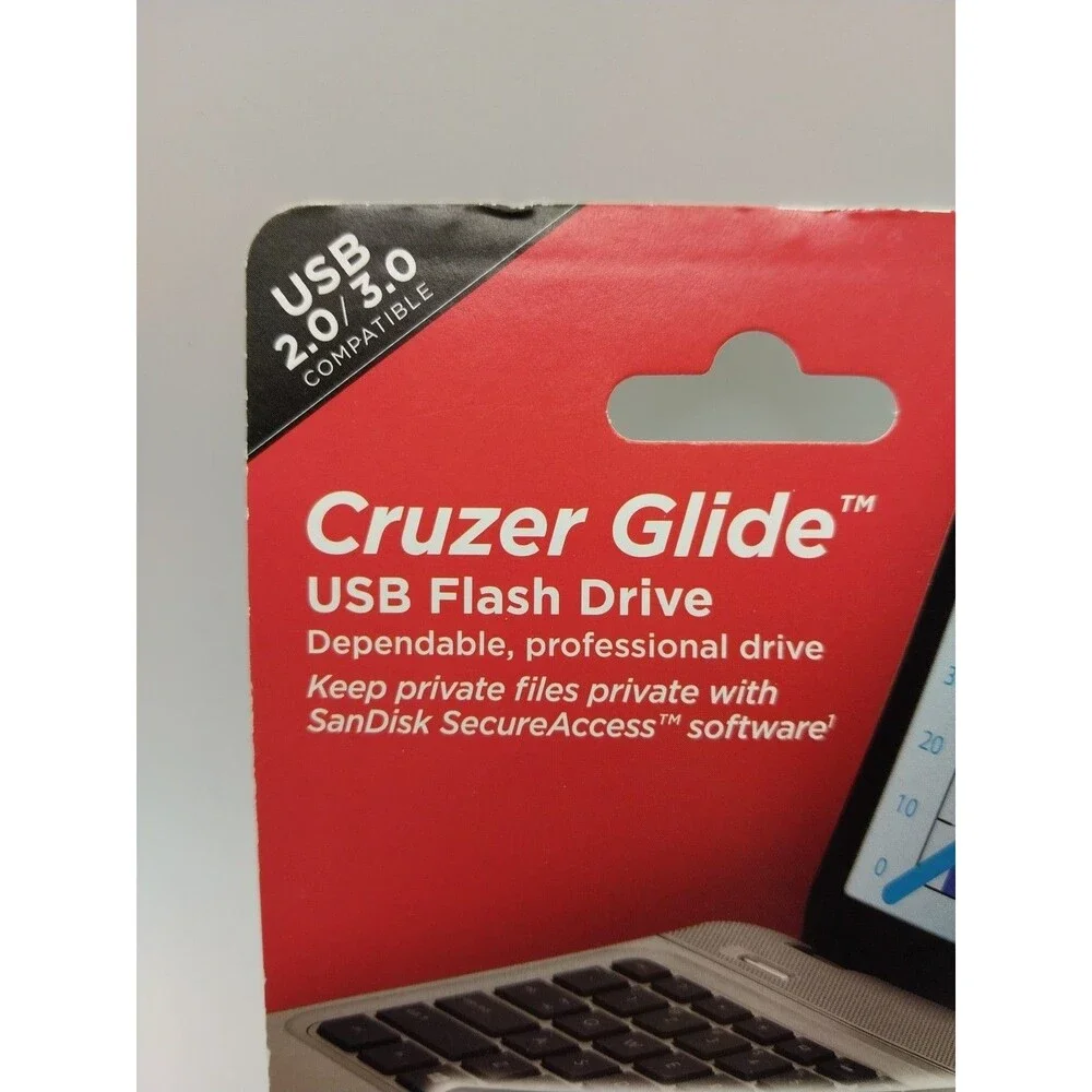 NEW SanDisk Cruzer Glide 32 GB USB 2.0 Flash Drive - Black, Red